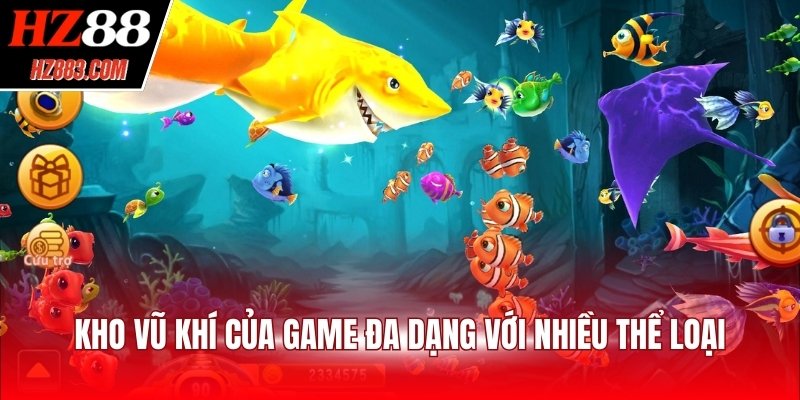 Kho vũ khí của game đa dạng với nhiều thể loại